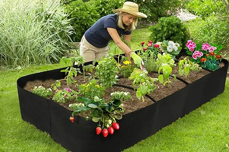 square grow bag planter box